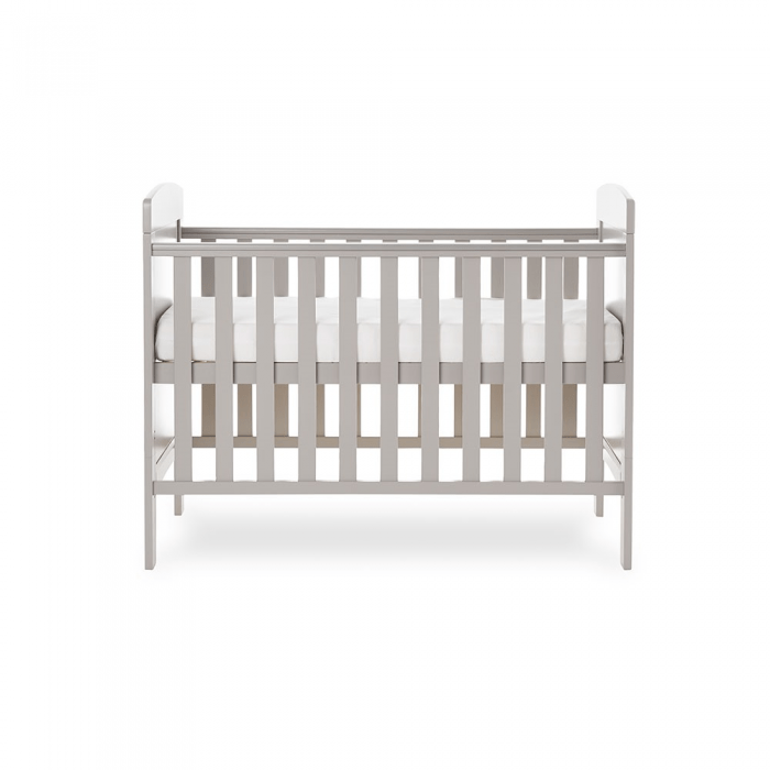 Grace Mini Cot Bed- Warm Grey- Heighest Height setting side image