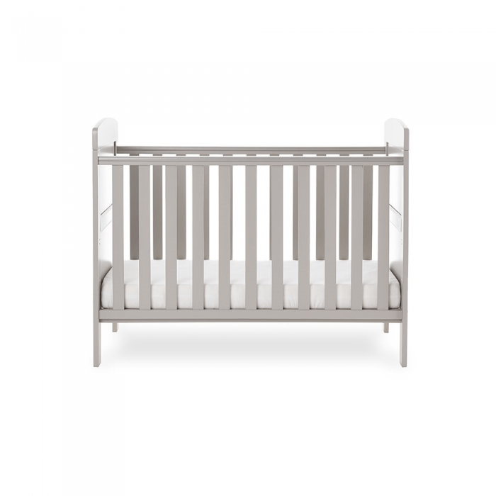 Grace Mini Cot Bed- Warm Grey- Lowest setting side image