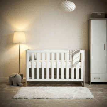 Nika Cot Bed- Grey Wash & White- Lifestyle Image