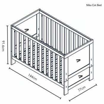 Niki Cot Bed- Dimensions