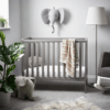 Obaby Bantam Space Saver Cot- Taupe Grey- Lifestyle Image