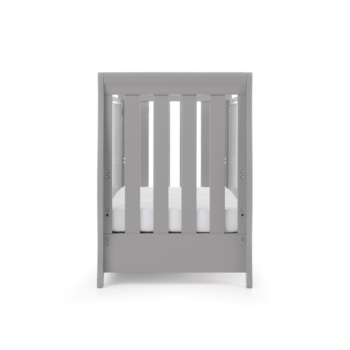 Stamford Mini Sleigh Cot Bed- Warm Grey- End View