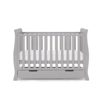 Stamford Mini Sleigh Cot Bed- Warm Grey- Mid Level Cot