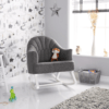Obaby Round Back Rocking Chair - White with Grey Cushion
