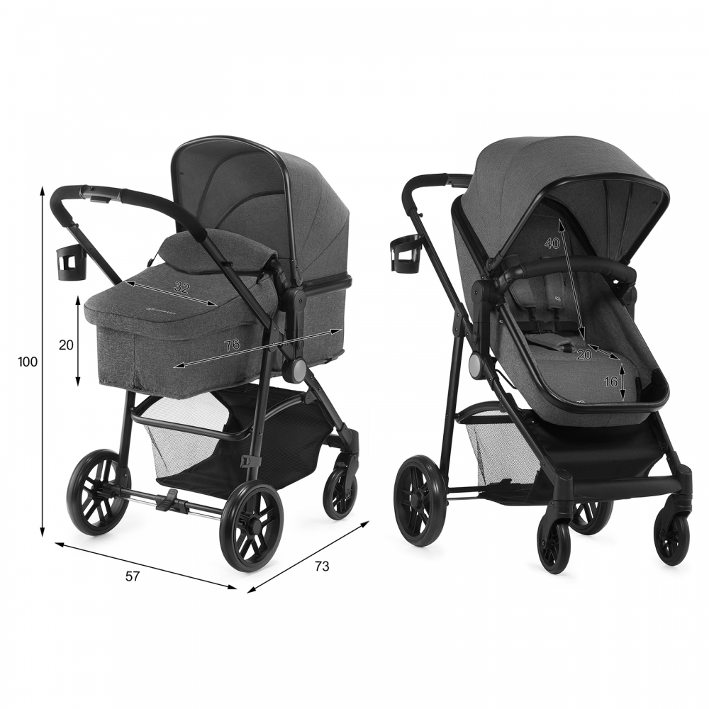 Kinderkraft Juli 3 in 1 Travel System - Grey