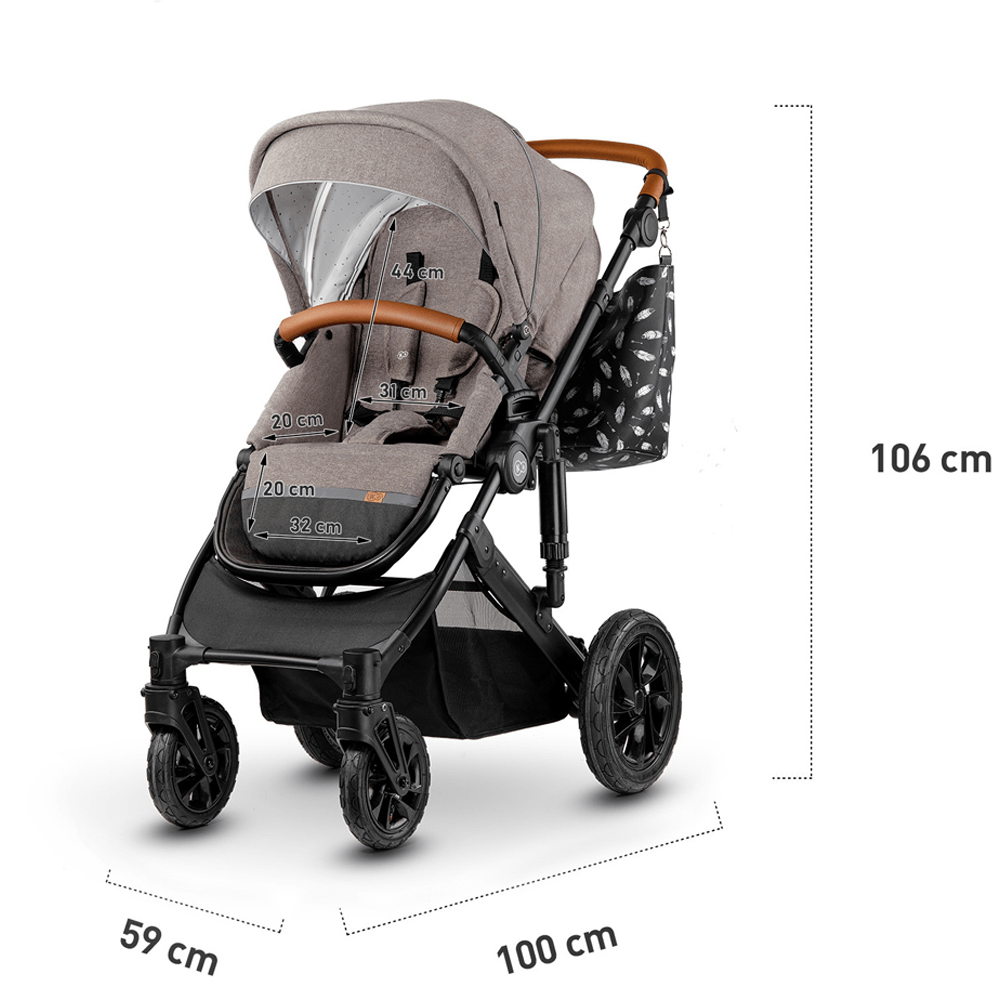 Kinderkraft - 3-in-1 Prime 20' Stroller + Accessories - Grey