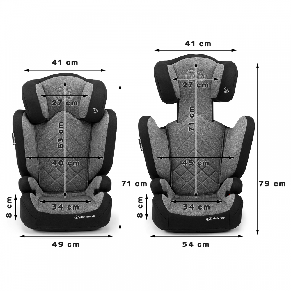 Kinderkraft Xpand Group 2 3 ISOFIX Car Seat Grey Baby Travel