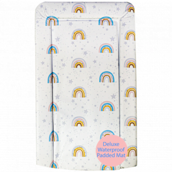 Callowesse Changing Mat Deluxe Waterproof with Raised Edges – Rainbow Stars