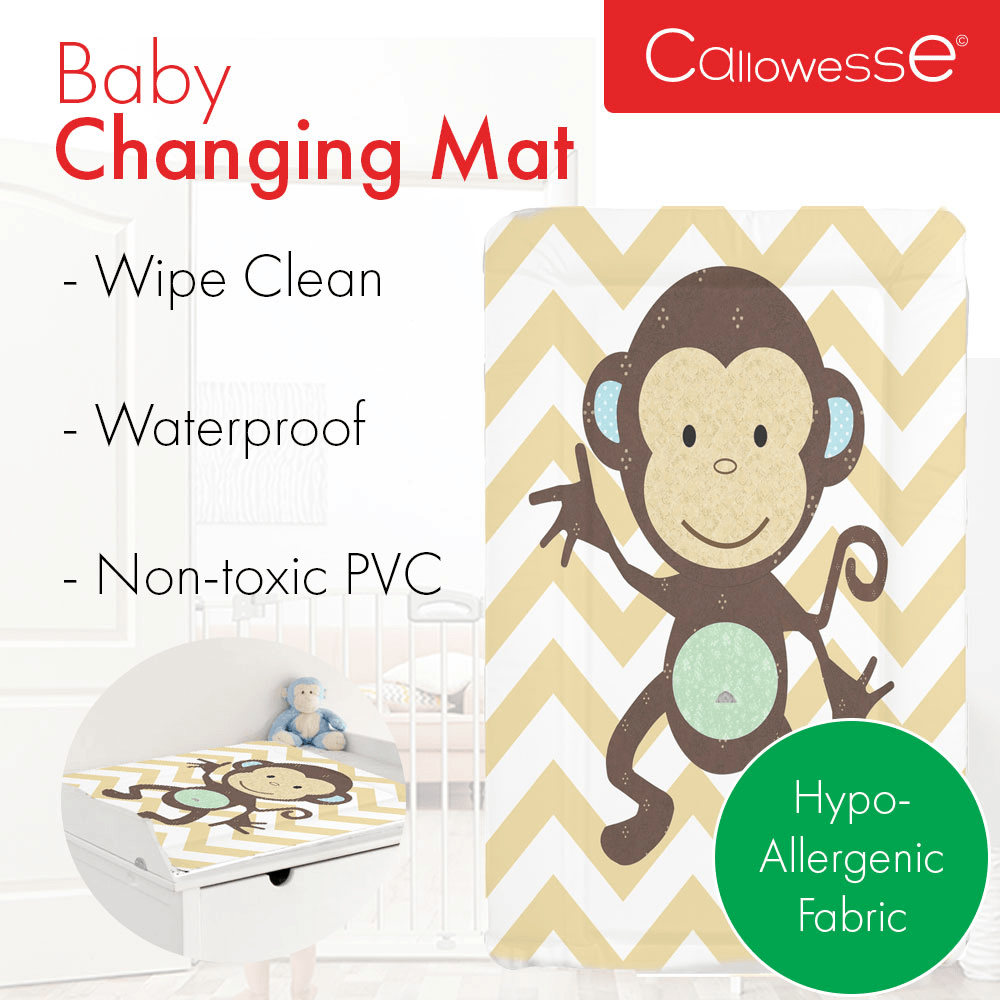 Callowesse Baby Changing Mat - Monkey Chevron