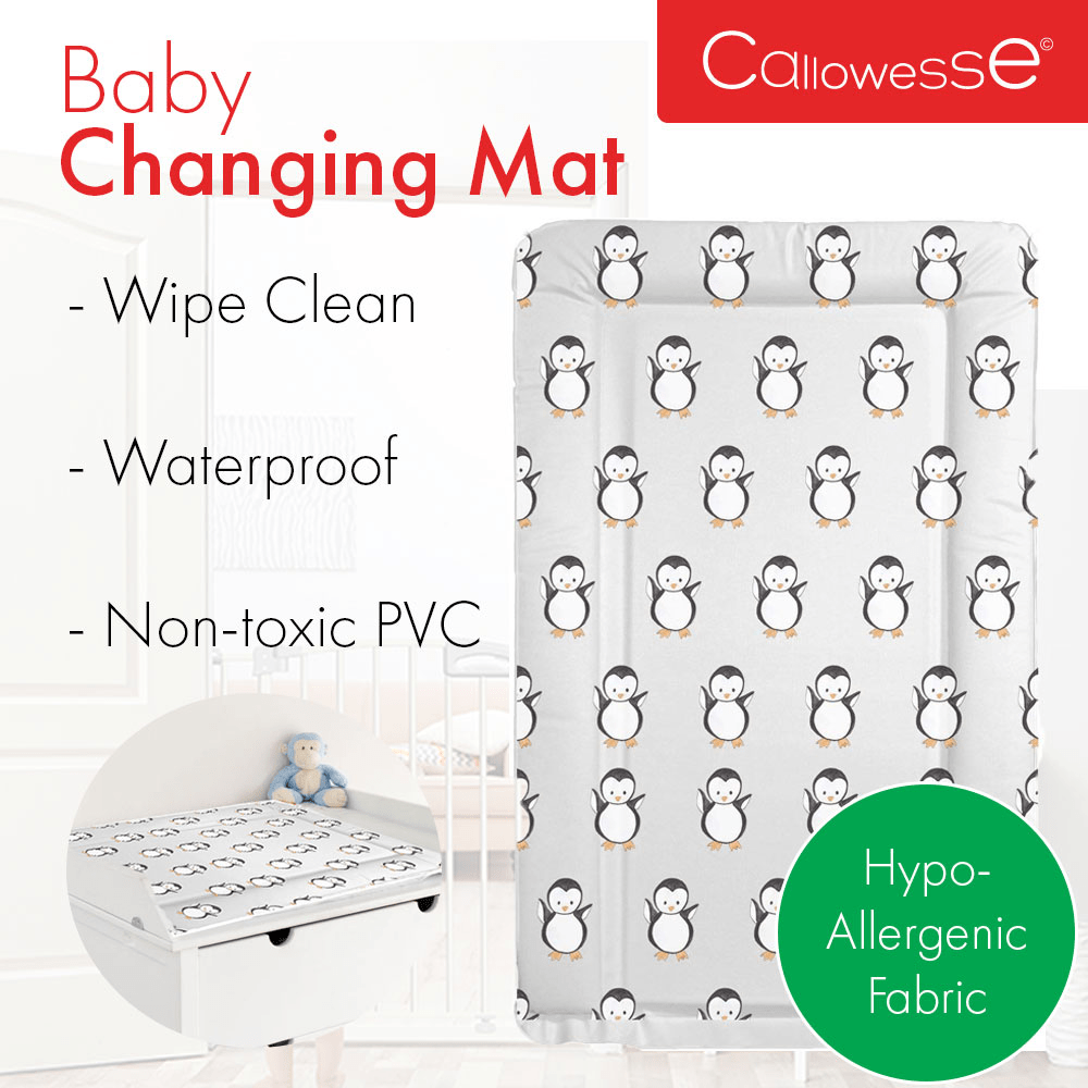 Callowesse Baby Changing Mat - Grey Penguin