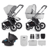 Venicci Tinum 3 in 1 Travel System - Light Grey (12 Piece Bundle)