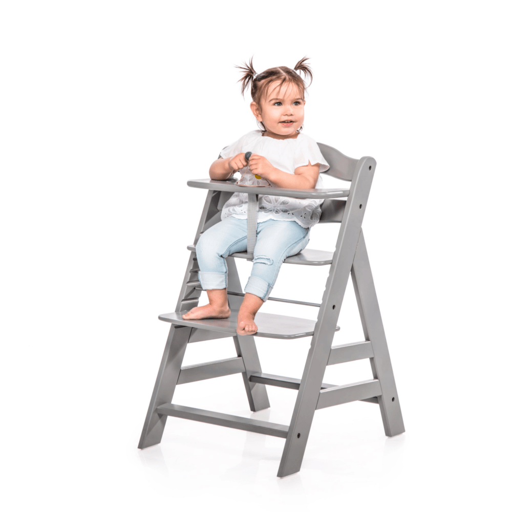 Hauck Alpha+ Wooden Highchair - Grey - BabyMonitorsDirect