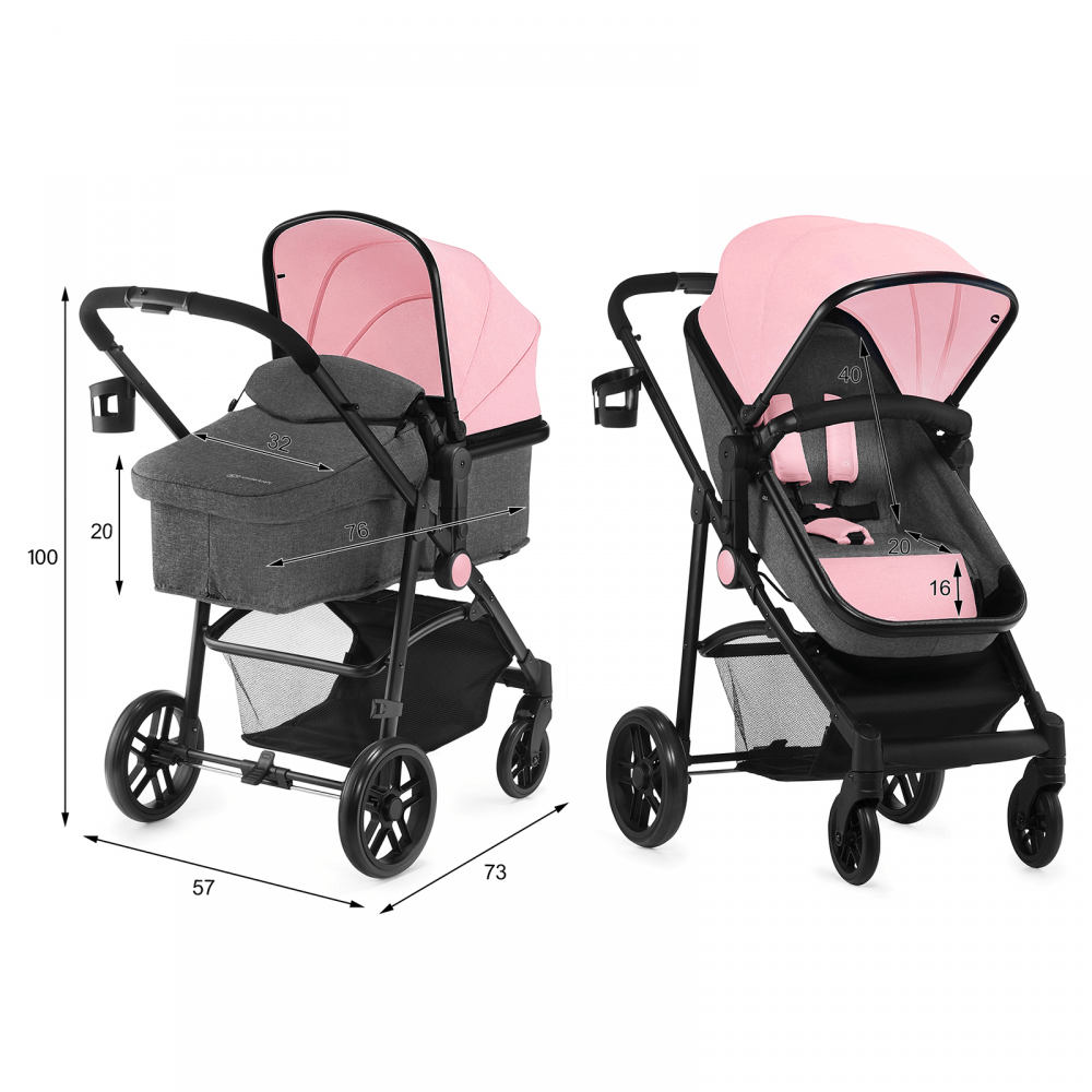 Pink 3 in 1 shop travel system