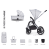 Venicci Tinum 2.0 2in1 Travel System- City Grey- 8 Piece Bundle