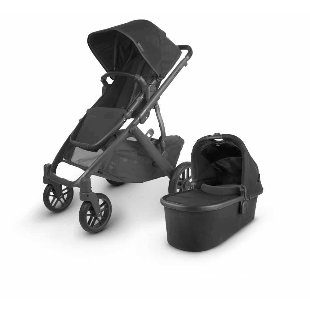 Photos - Pushchair UPPAbaby Vista V2 Jake  - Black/Black Leather BSR13313 