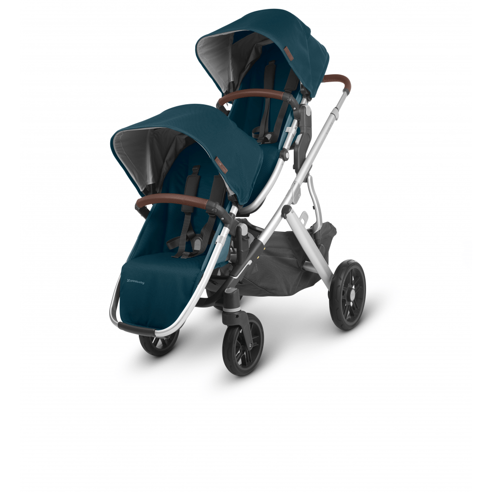 UppaBaby Vista V2 Finn Pushchair - Deep Sea/Chestnut Leather