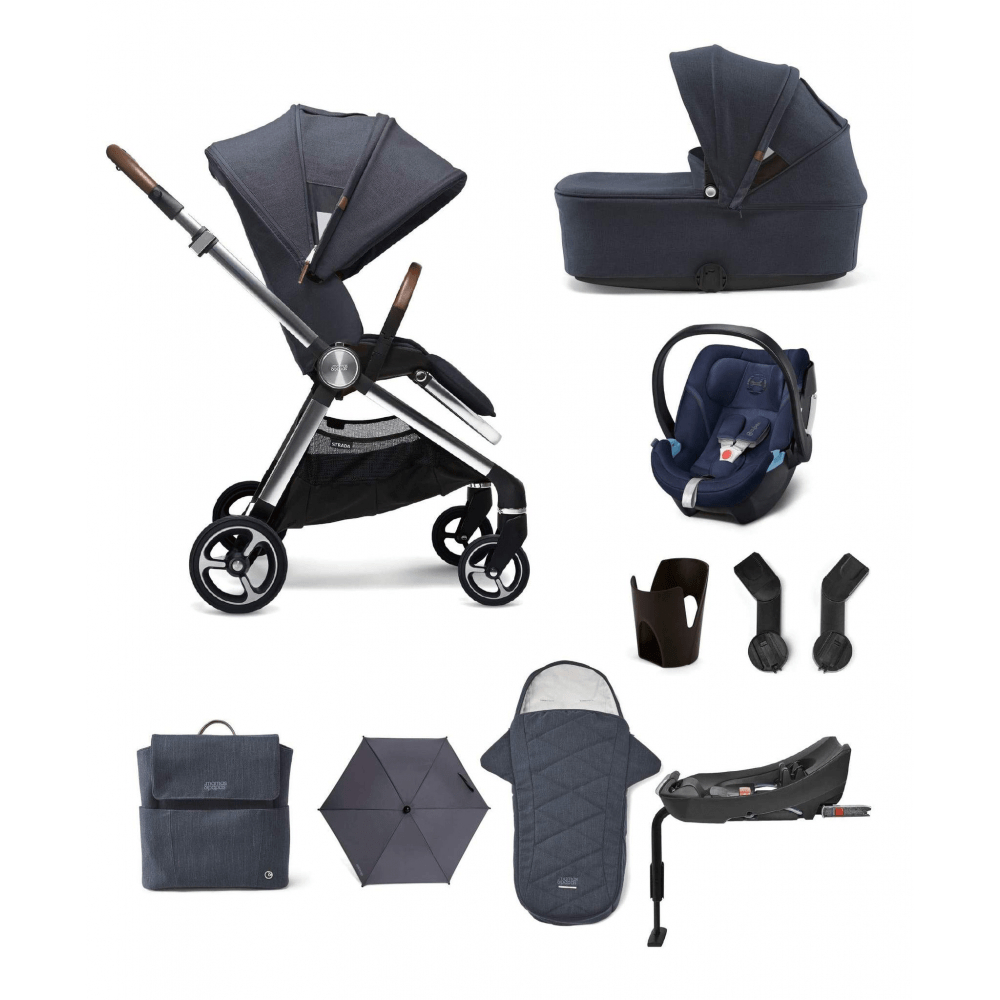 Mamas Papas Strada 9 Piece Bundle Travel System Pram Pushchair