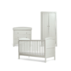 Mamas & Papas Dover Cot bed, Dresser & Wardrobe- Stone Grey