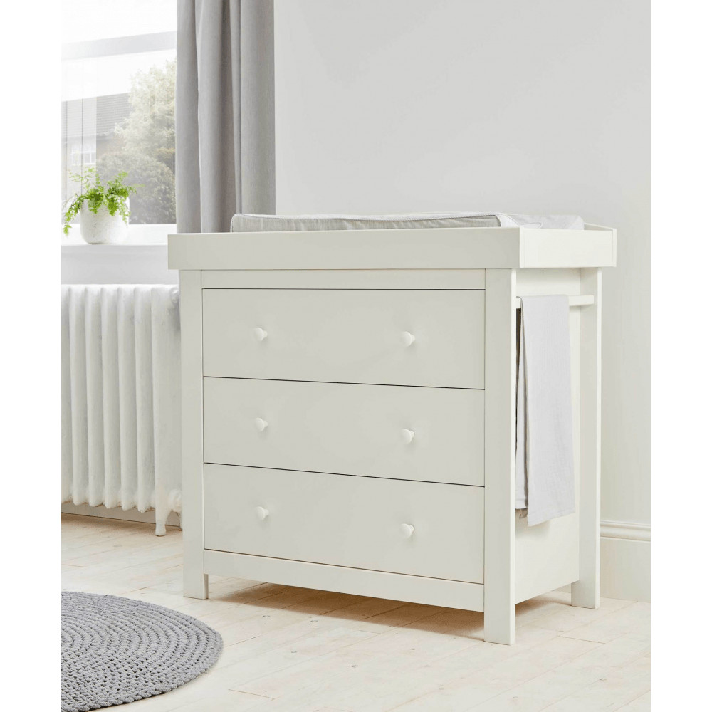 Mia 2 Piece Nursery Set with Cot Bed & Dresser - White