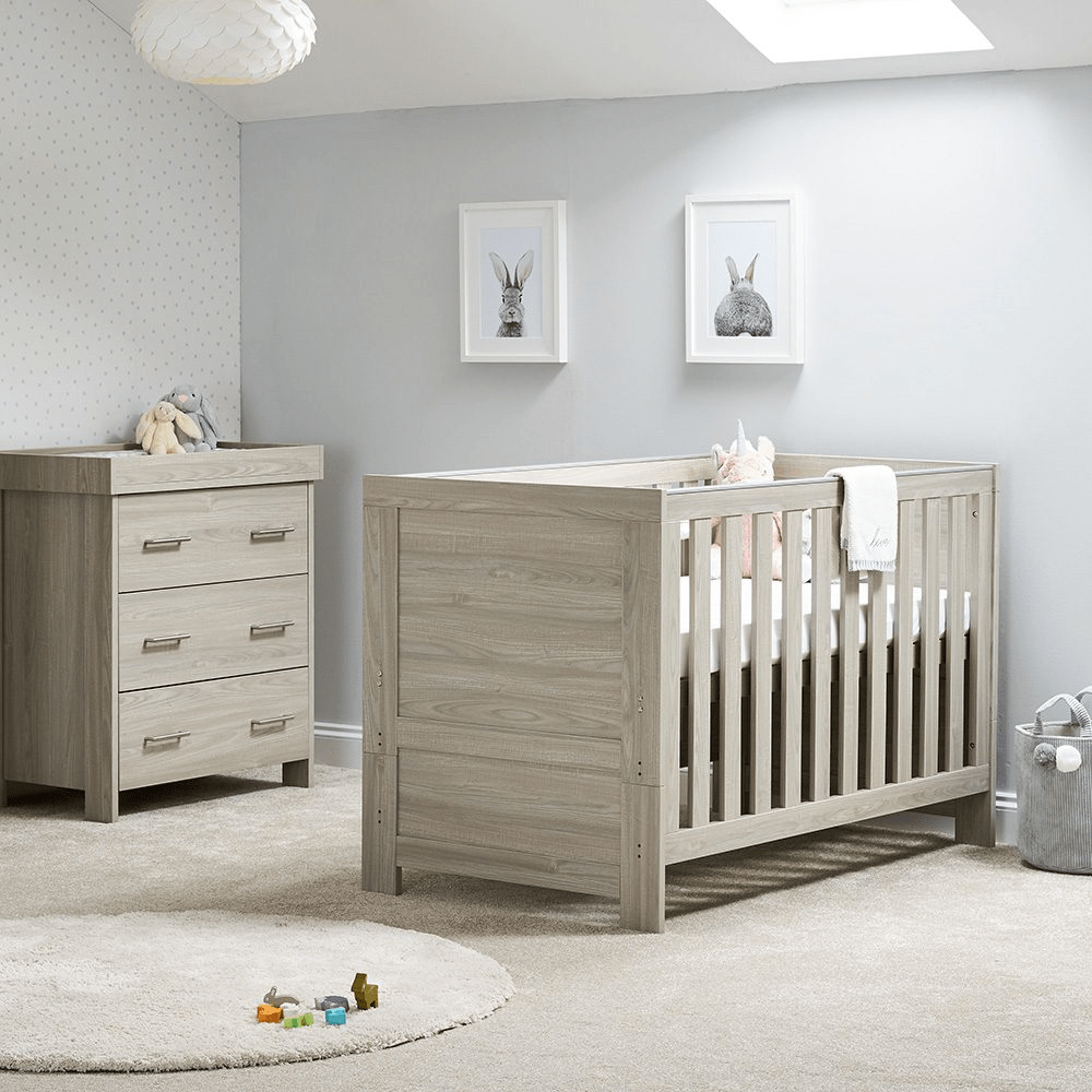 Photos - Kids Furniture Obaby Nika 2 Piece Set - Grey Wash DSR13031GRY 