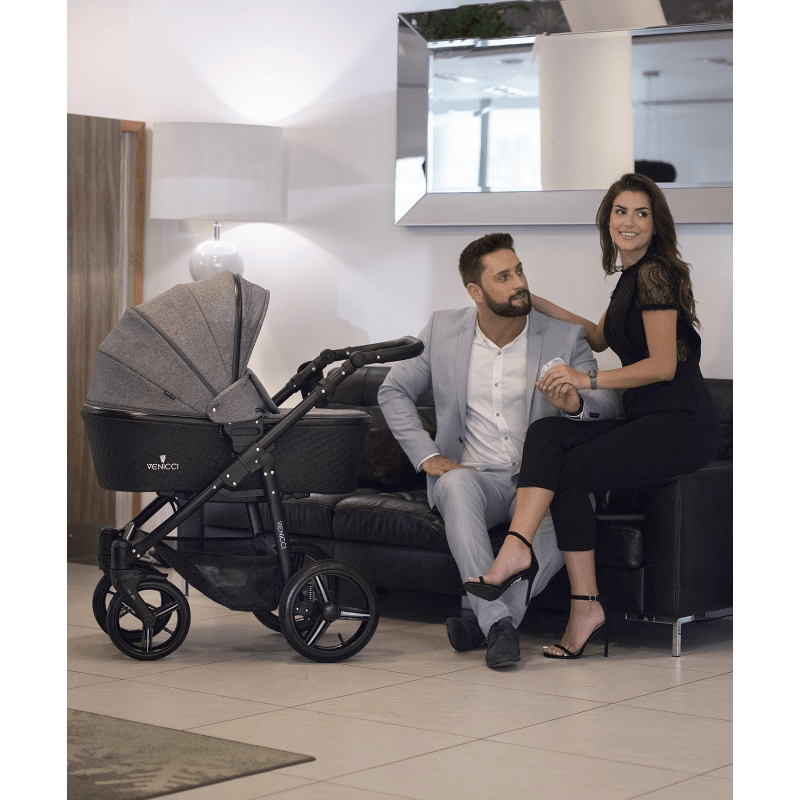 Venicci Shadow 2 in 1 Travel System (7 Piece Bundle) - Denim Grey