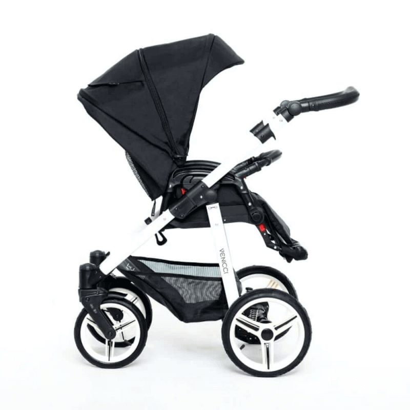 Venicci Soft 2 in 1 Travel System (7 Piece Bundle) - Black / White