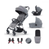 MiniUno TouchFold Travel System - Grey Herringbone