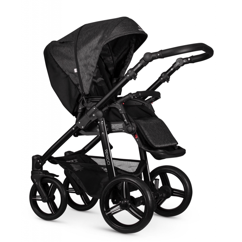 Venicci 2 in 1 Soft Travel System (7 Piece Bundle) - Denim Black