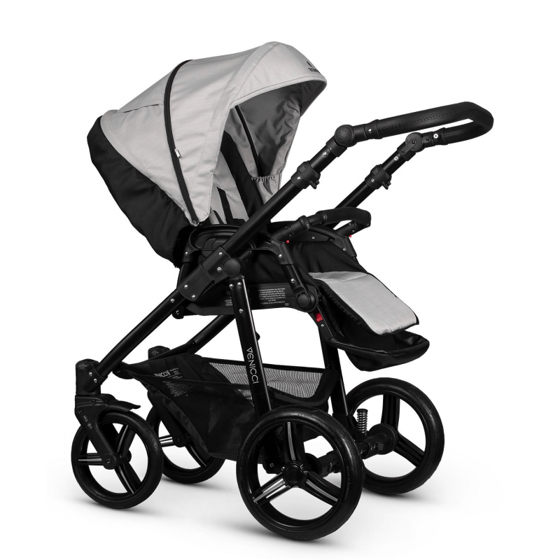 Venicci 2 in 1 Soft Travel System (7 Piece Bundle) - Light Grey