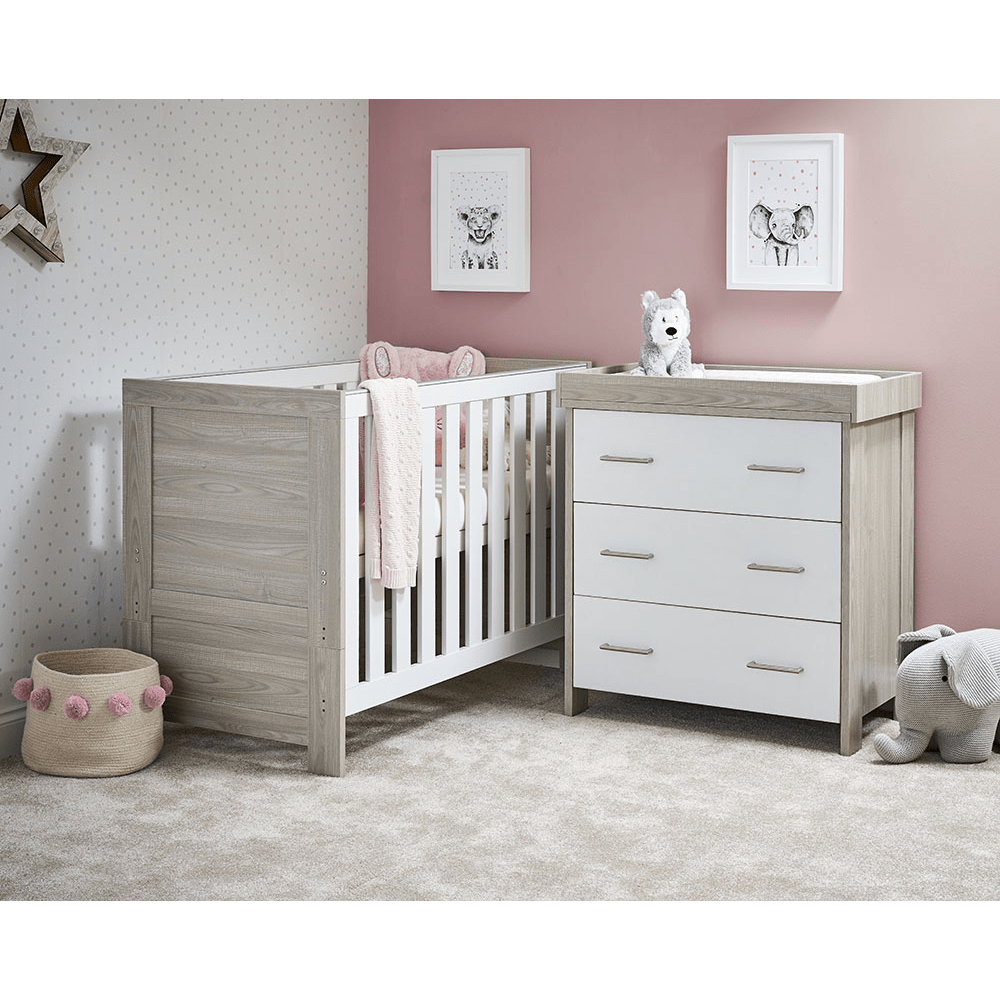 Obaby Nika Mini 2 Piece Room Set - Grey Wash and White from Baby Monitors Direct