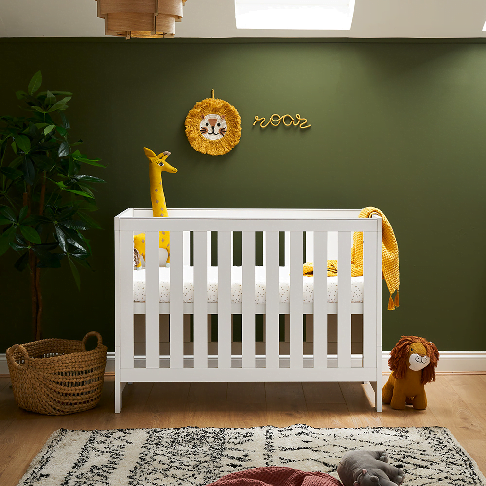 Obaby Nika Mini Cot Bed White Wash