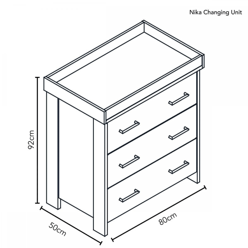 Obaby Nika Changing Unit- Grey Wash