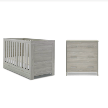 Obaby Nika Mini 2 Piece Room Set & Underdrawer - Grey Wash
