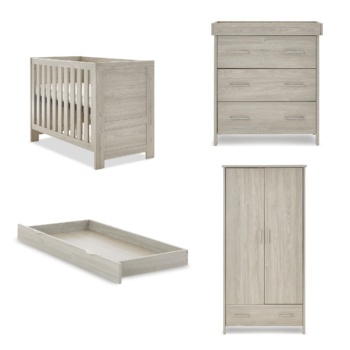 Obaby Nika 3 Piece Room Set & Under Drawer - Grey Wash