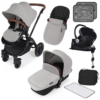 Ickle Bubba Stomp V3 i-Size Travel System with ISOFIX Base - Silver on Black Frame