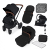 Ickle Bubba Stomp V3 i-Size Travel System with ISOFIX Base - Black on Black Frame