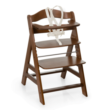 Hauck Alpha Wooden Highchair Walnut BabyMonitorsDirect