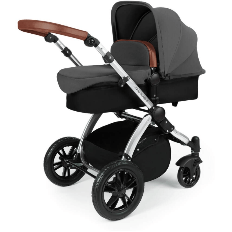 Ickle Bubba Stomp V3 i-Size Travel System with ISOFIX Base - Graphite Grey on Silver Frame - Image 6