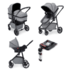 Ickle Bubba Moon 3-in-1 Travel System with ISOFIX Base - Space Grey