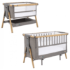 Tutti Bambini Cozee XL Bedside Crib & Cot - Oak and Charcoal