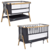 Tutti Bambini Cozee XL Bedside Crib & Cot - Oak and Liquorice
