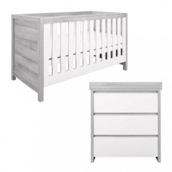 Tutti Bambini Modena 2 Piece Room Set - Grey Ash and White