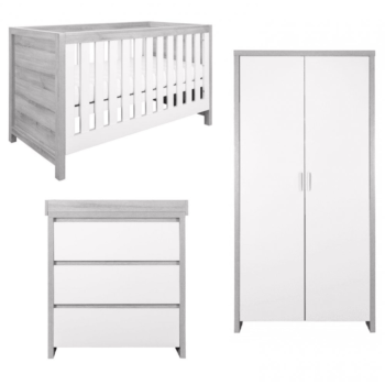 Tutti Bambini Modena 3 Piece Room Set - Grey Ash and White