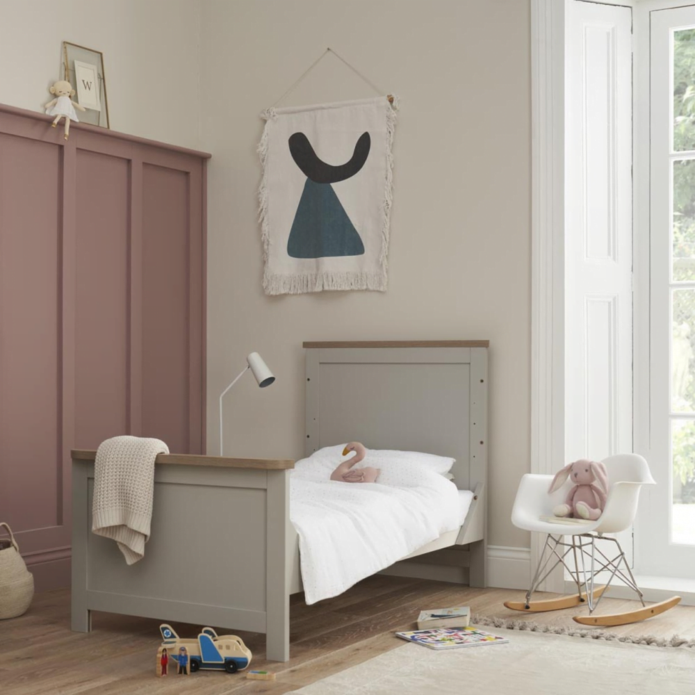 Tutti Bambini Verona Cot Bed - Dove Grey and Oak