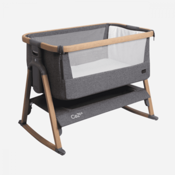 Tutti Bambini CoZee Air Bedside Crib - Oak and Charcoal