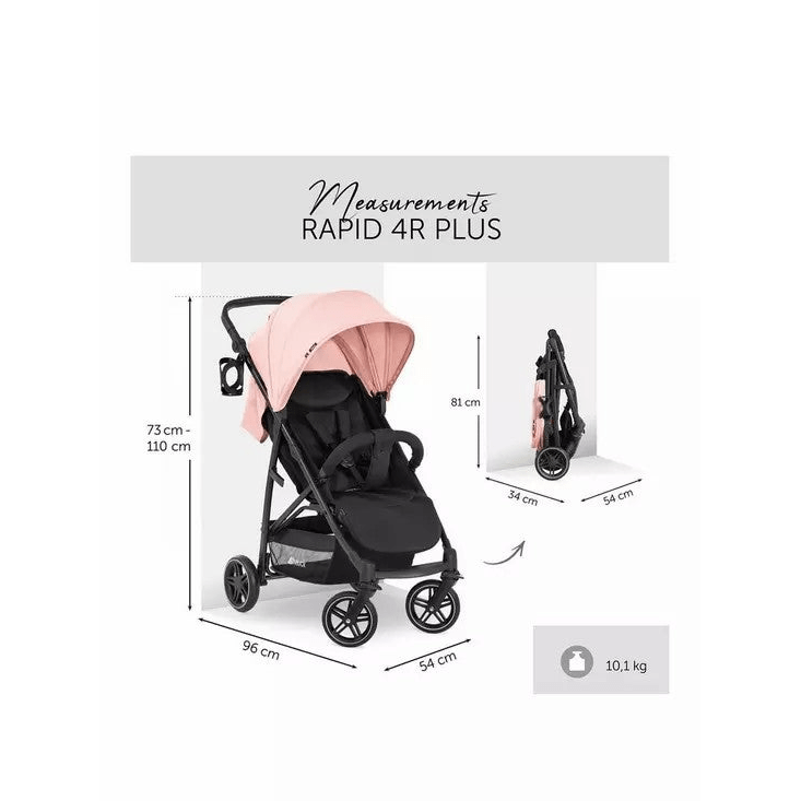 Hauck Rapid 4R Plus Trio Set 3 in 1 Travel System - Rose