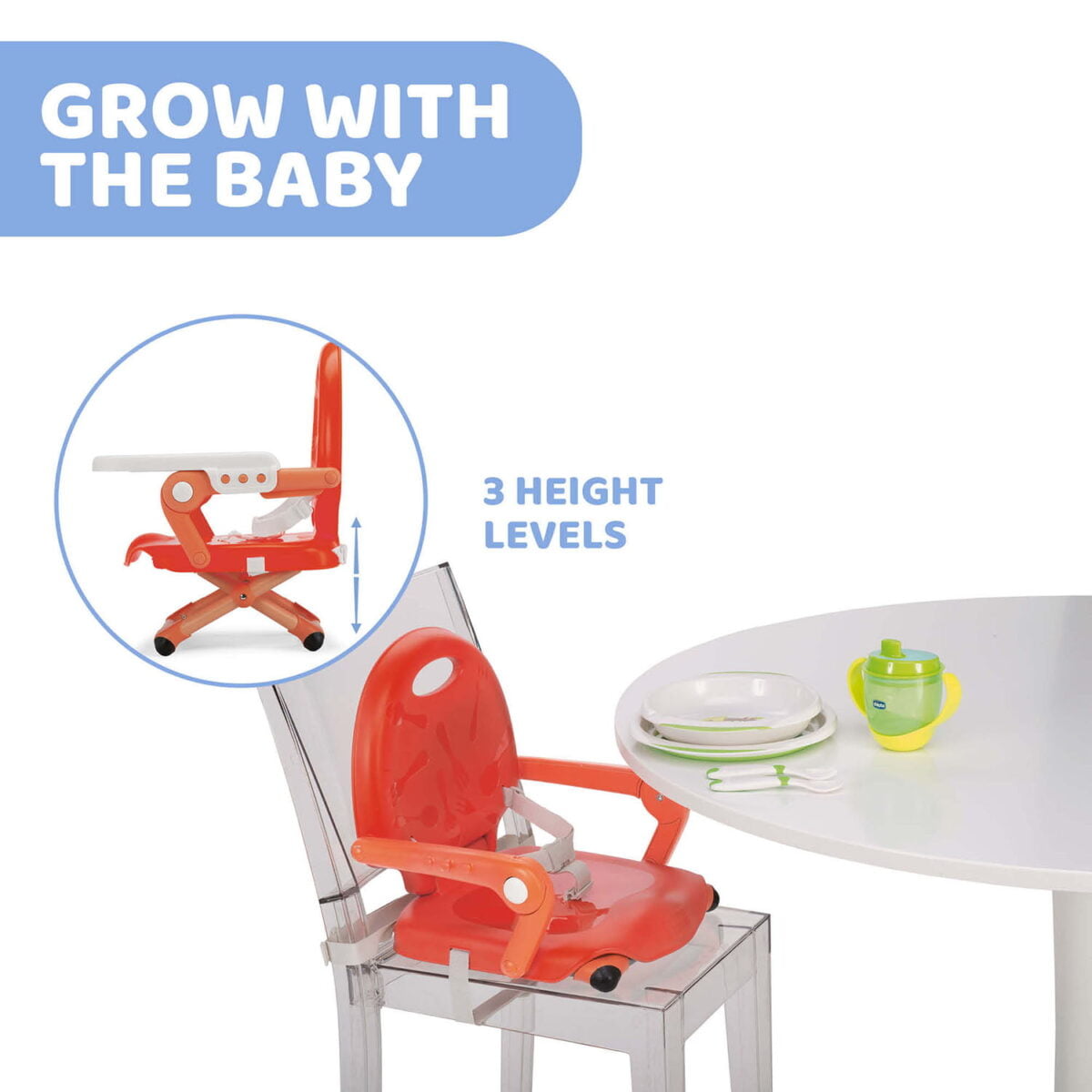 Chicco Pocket Snack Booster Seat - Poppy Red - Image 4