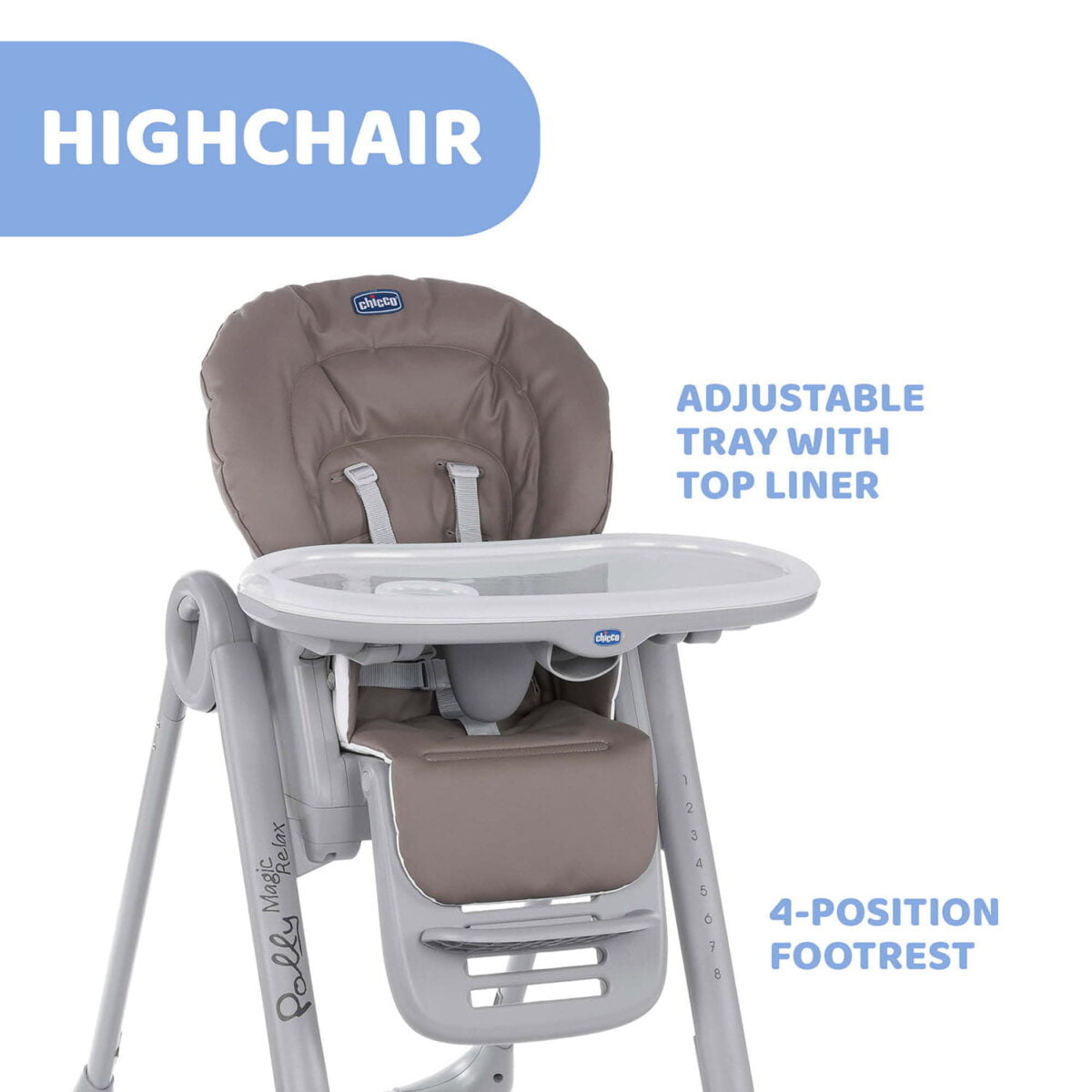 Chicco Polly Magic Relax Highchair - Cocoa - Image 4