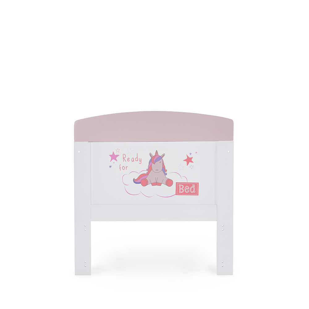 Obaby Grace Inspire Mini Cot Bed - Ready for Bed - Unicorn