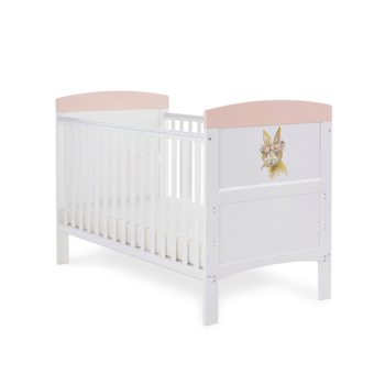 Obaby Grace Inspire Cot Bed – Watercolour Rabbit – Pink